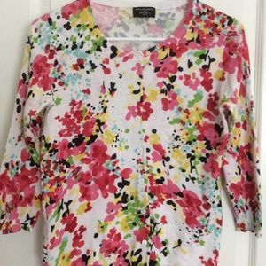 Philosophy Republic Cardigan Colorful Red Pink Green Yellow 3/4 Sleeve